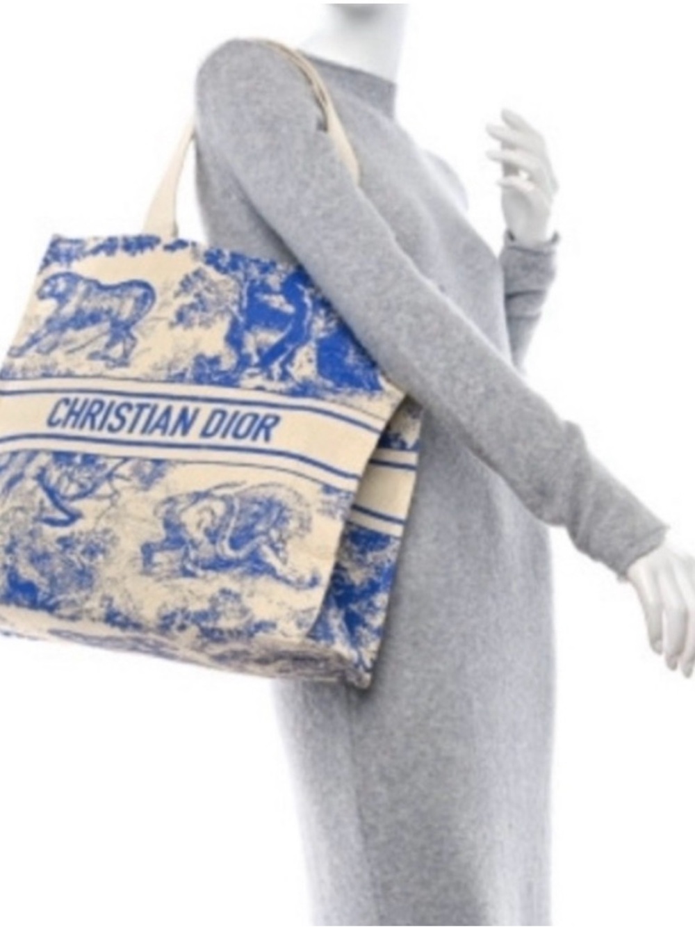 Dior Blue and Cream Christian Dior Toile Tote